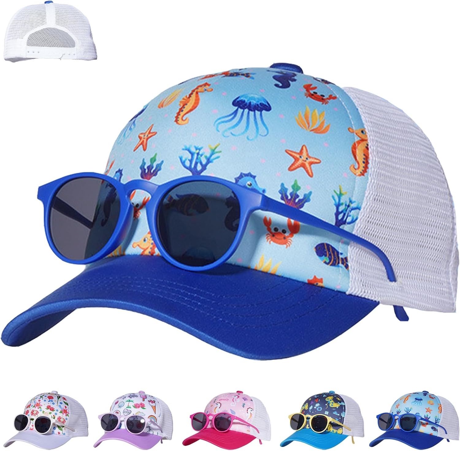 Basecap Set voor Kinderen met Zonnebril, UV Bescherming, Zomeraccessoires en Cadeaus voor Jongens