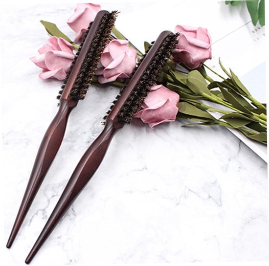 2 stuks Krullend Haar Styling Kam Ergonomische Handgreep met Varkenshaar voor Volumineuze Krullen Scalp Massage Geschikt voor Haarverzorging Styling — afbeelding 4