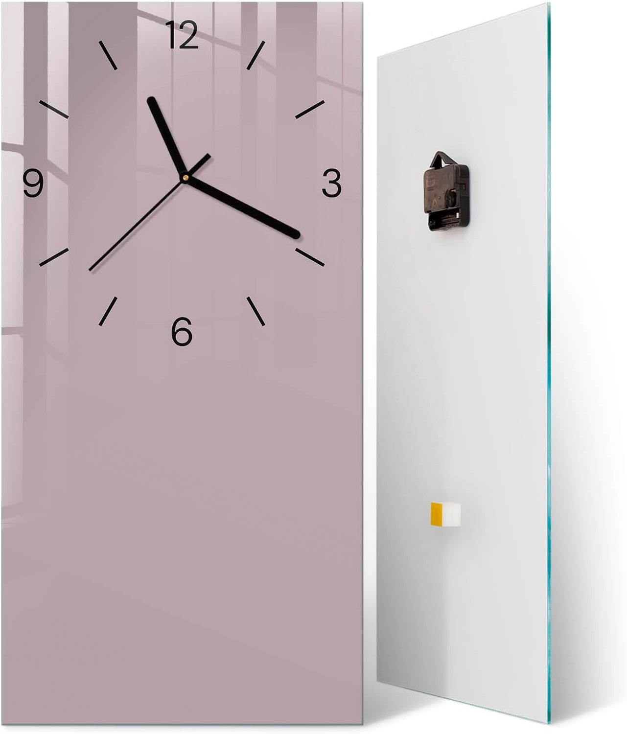 Decoratieve klok voor aan de muur 30x60 cm | Pastel lila