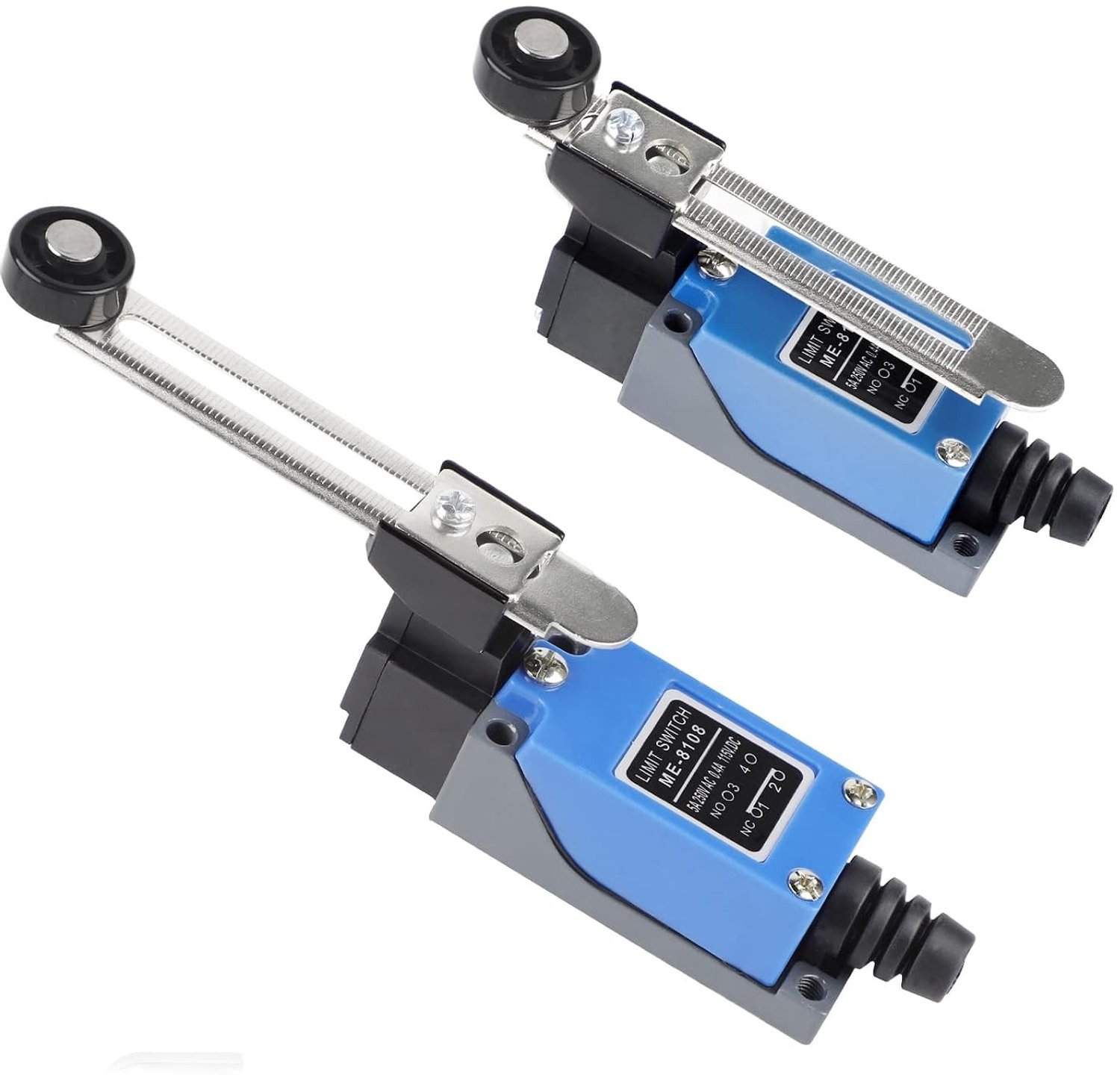 Verstelbare Limietschakelaar met 5cm Roller Lever, 1NO 1NC ME-8108, Geschikt voor CNC Freesmachines en Plasma Snijders