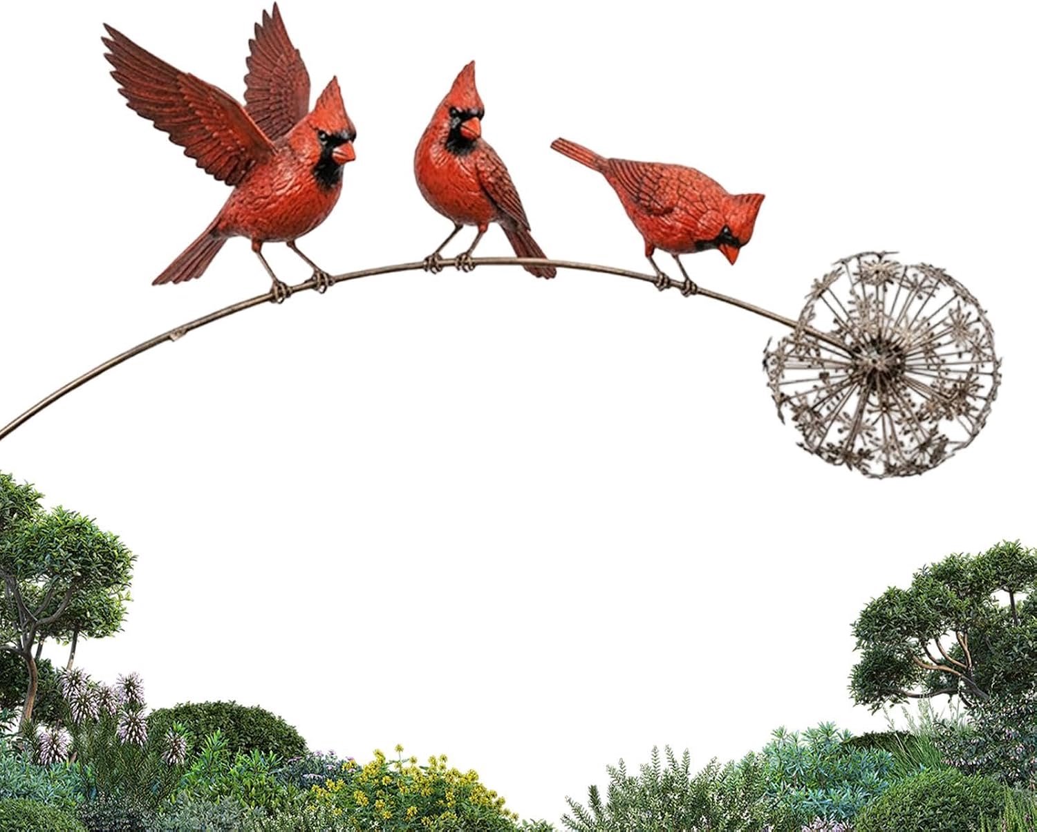 Tuin Stakes Decoratieve Dieren Op Een Tak Metalen Sculptuur Decor