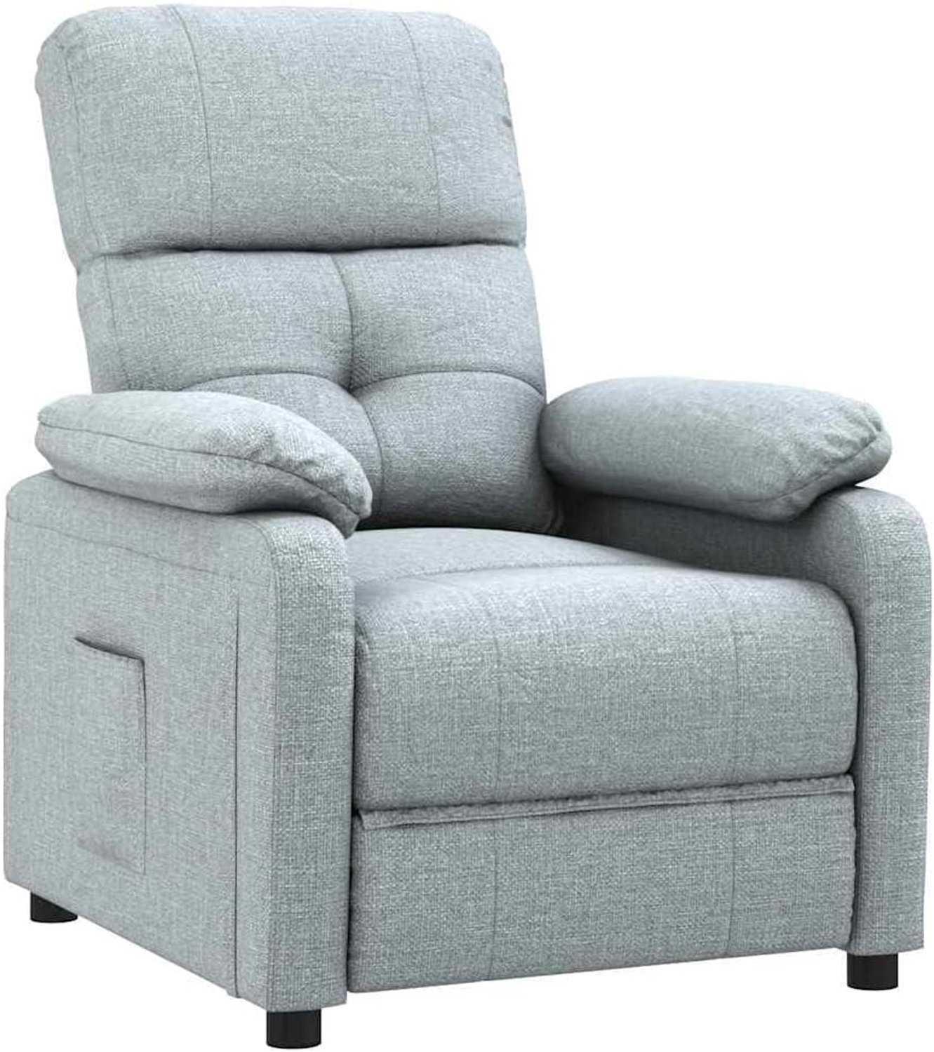 Uitklapbare fauteuil lichtgrijs met stof, verstelbare rugleuning en
