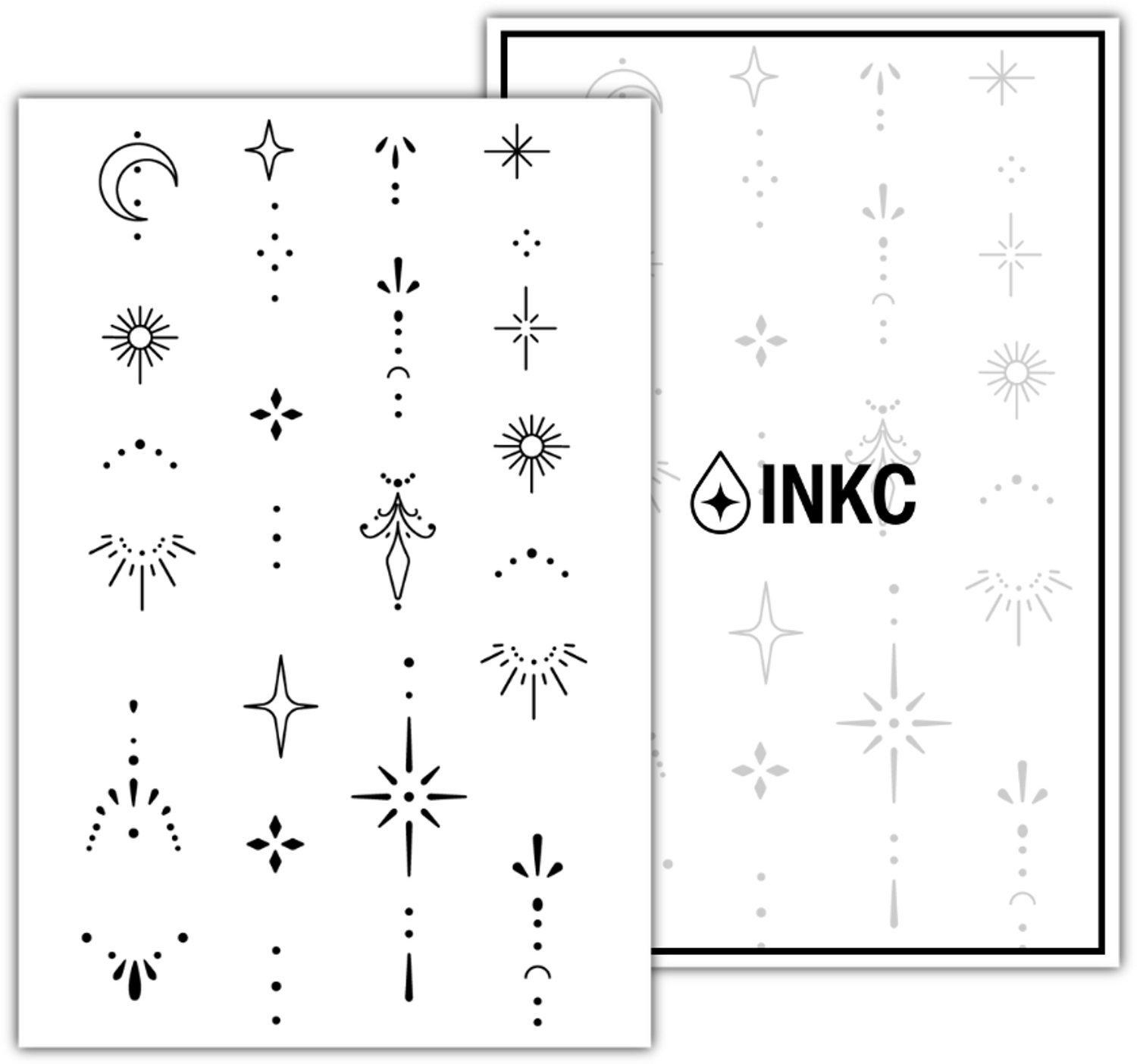 INKC Vinger Tattoos Set – Tijdelijke Tattoos met Jagua Inkt – 10 x 15 cm – Blijft tot 2 Weken
