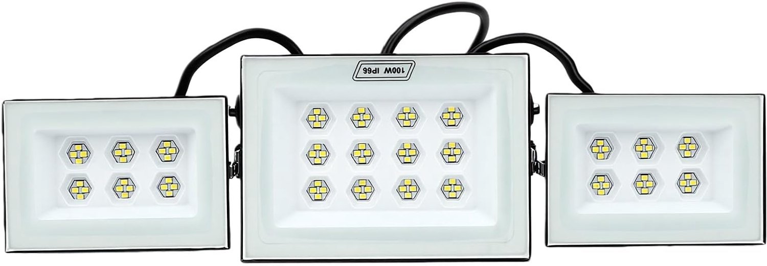 Goshyda 3 Kop 100W LED Schijnwerper Buiten Beveiliging IP66 Dimbare