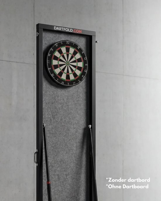 Dartfold - Inklapbare dartbaan met oche - Dartbordstandaard - Zwart — afbeelding 2
