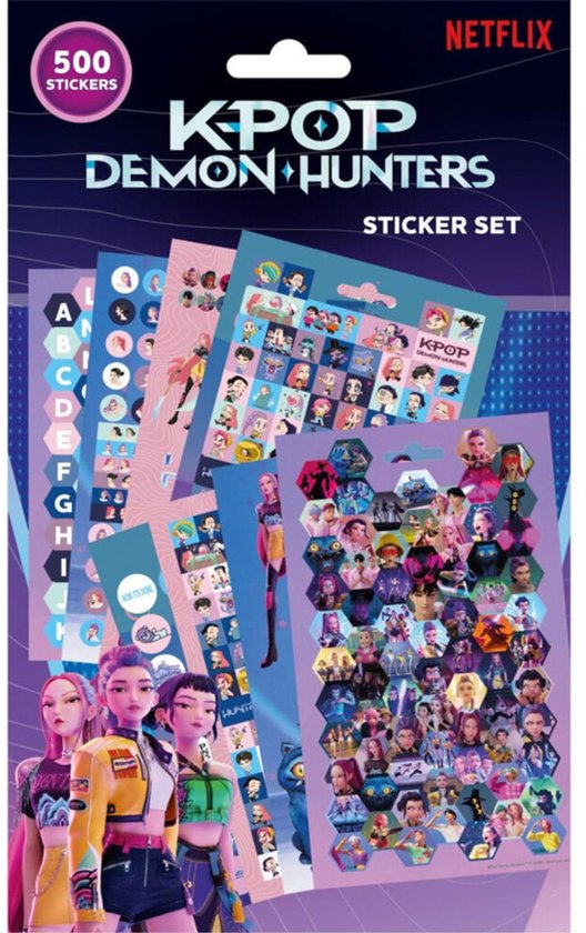 KPop Demon Hunters stickerpakket met 500 stickers, inclusief personages uit de Netflix-serie.