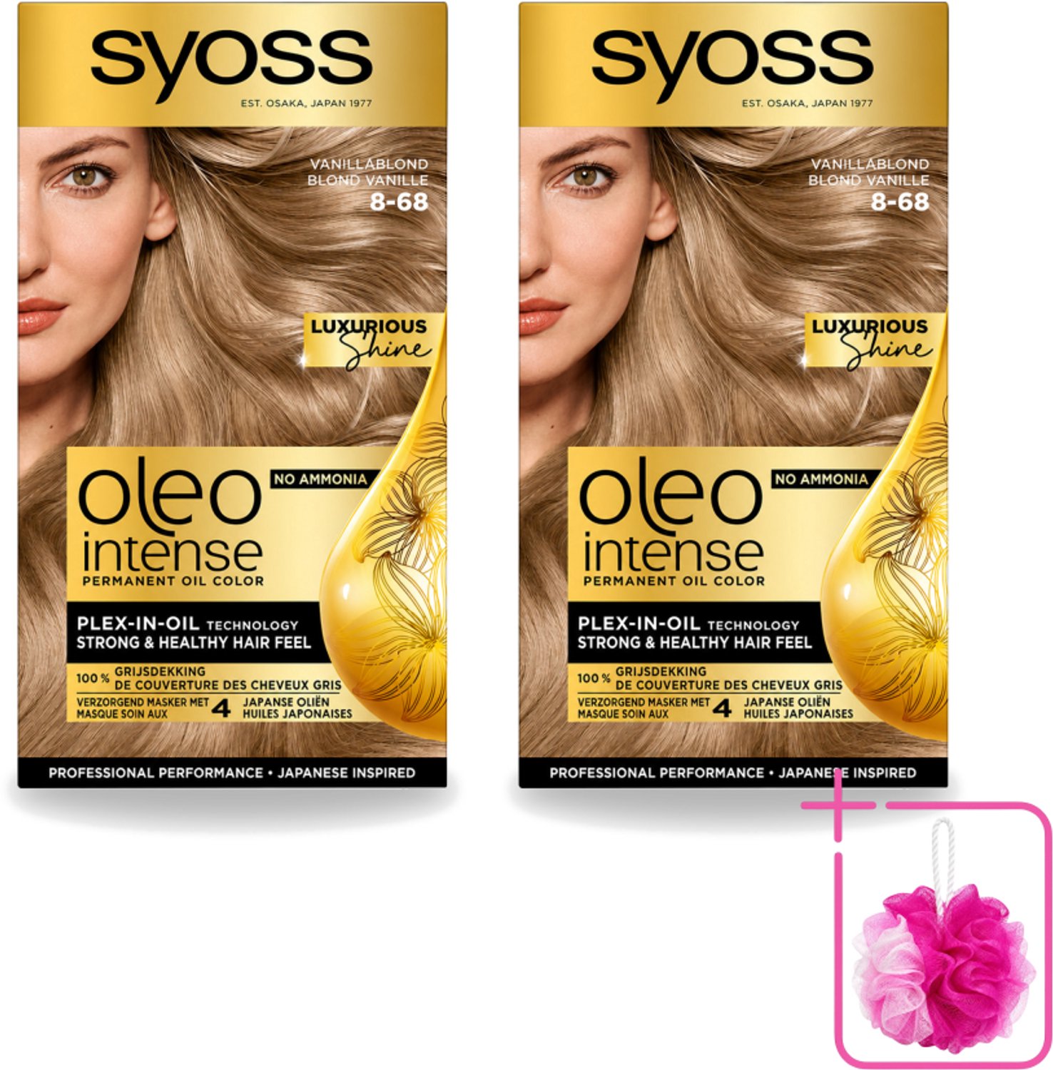 2 x SYOSS - Oleo Intense 8-68 Vanillablond - Haarverf - Zonder Ammoniak - Grijsdekking - Langdurige Kleur - Bulkverpakking - Haarverf - Douchemop - Haarkleur