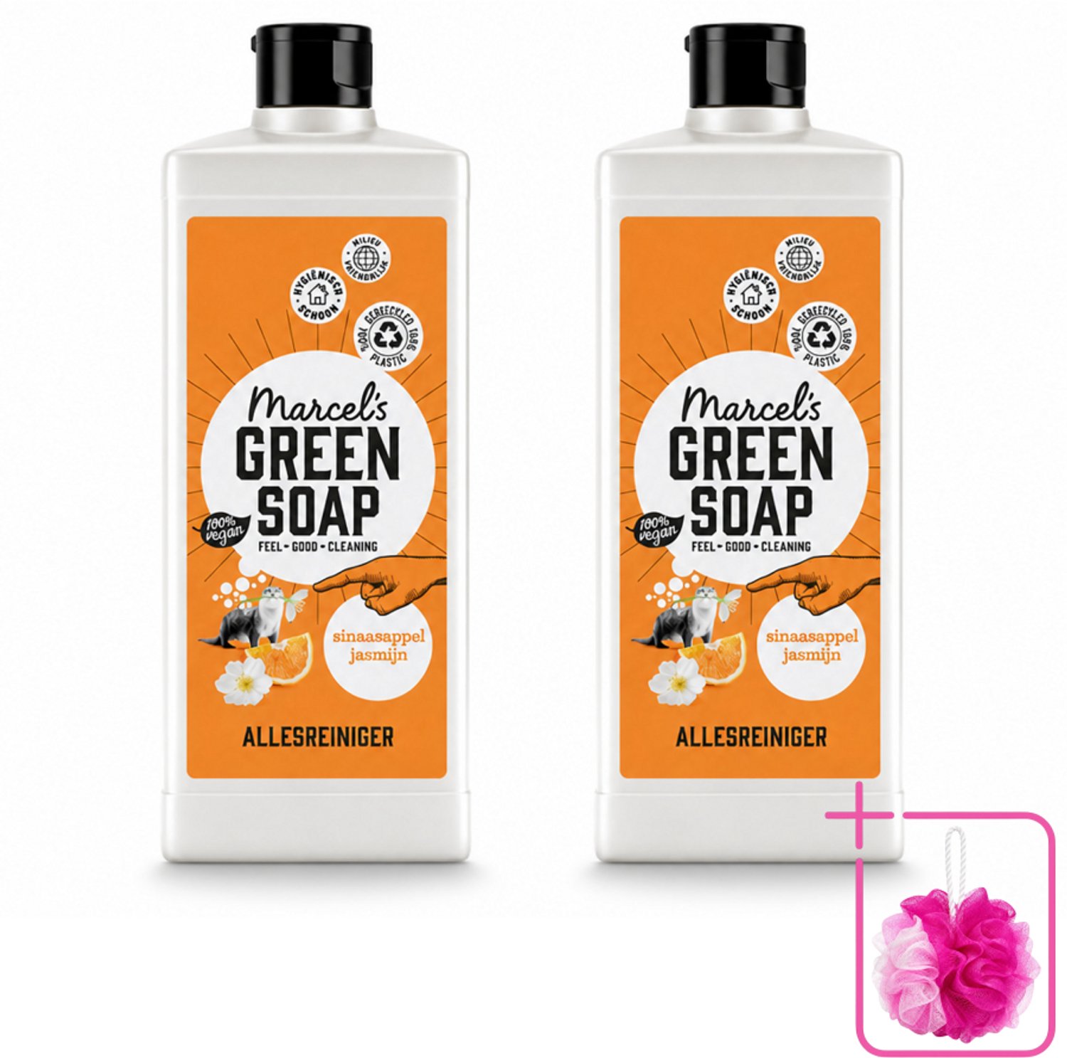 2 x Marcel's Green Soap - Allesreiniger - Sinaasappel & Jasmijn - Natuurlijk & effectief - 750 ml - Bulkverpakking - Allesreiniger - Natuurlijke reiniger