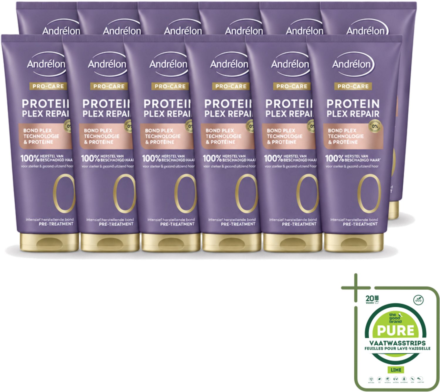12 x Andrélon – Pre-Treatment – Pro Care Protein Plex Repair – 170 ml - Grootverpakking - Haarbescherming - Haarherstel - Pre-shampoo Behandeling - Proteïne - Bond Plex Technologie