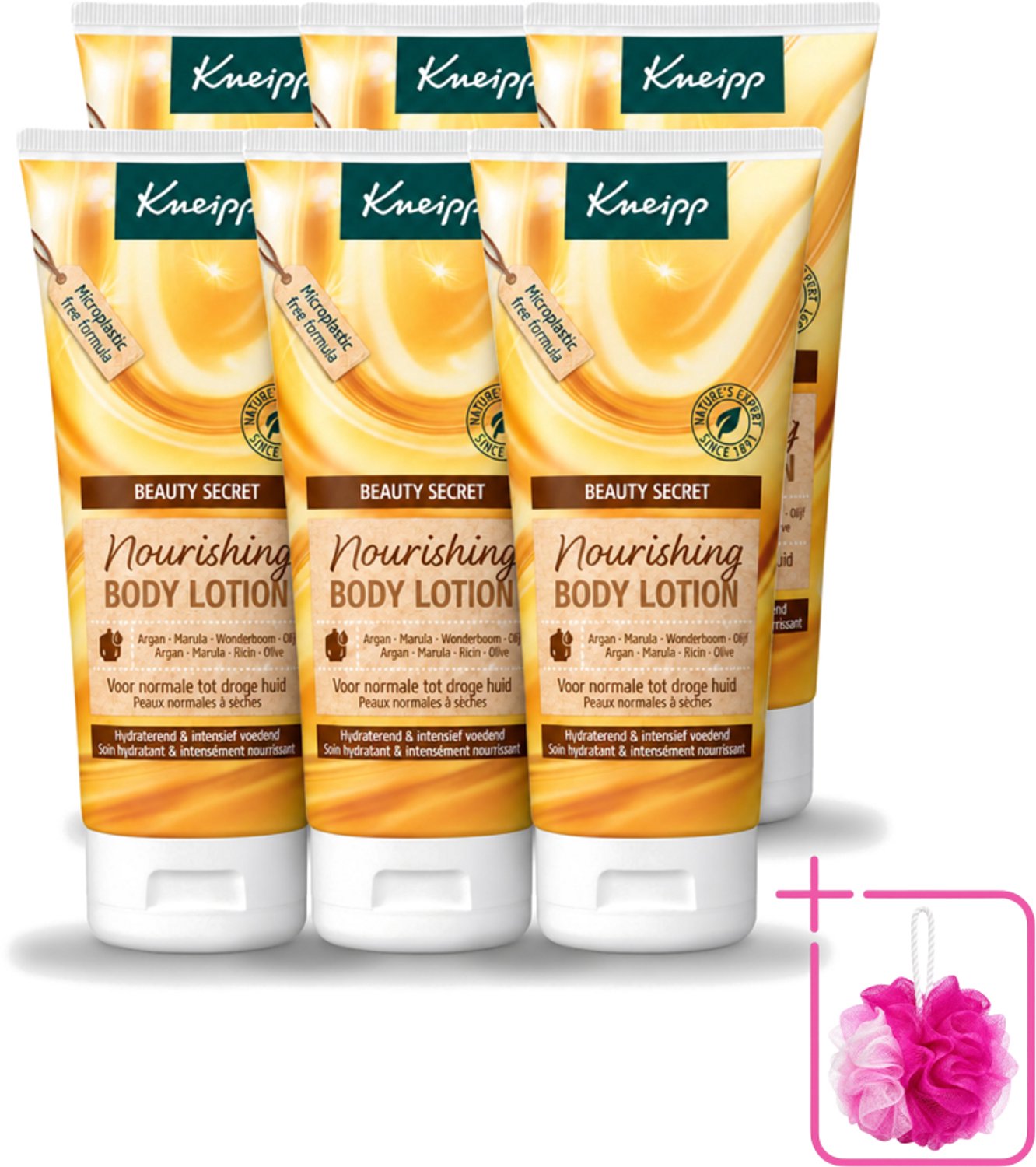 6 x Kneipp - Body lotion - Beauty Secret - Voor normale tot droge huid - 200 ml - Bulkverpakking - Beauty secret - Douchemop - Huidverzorging