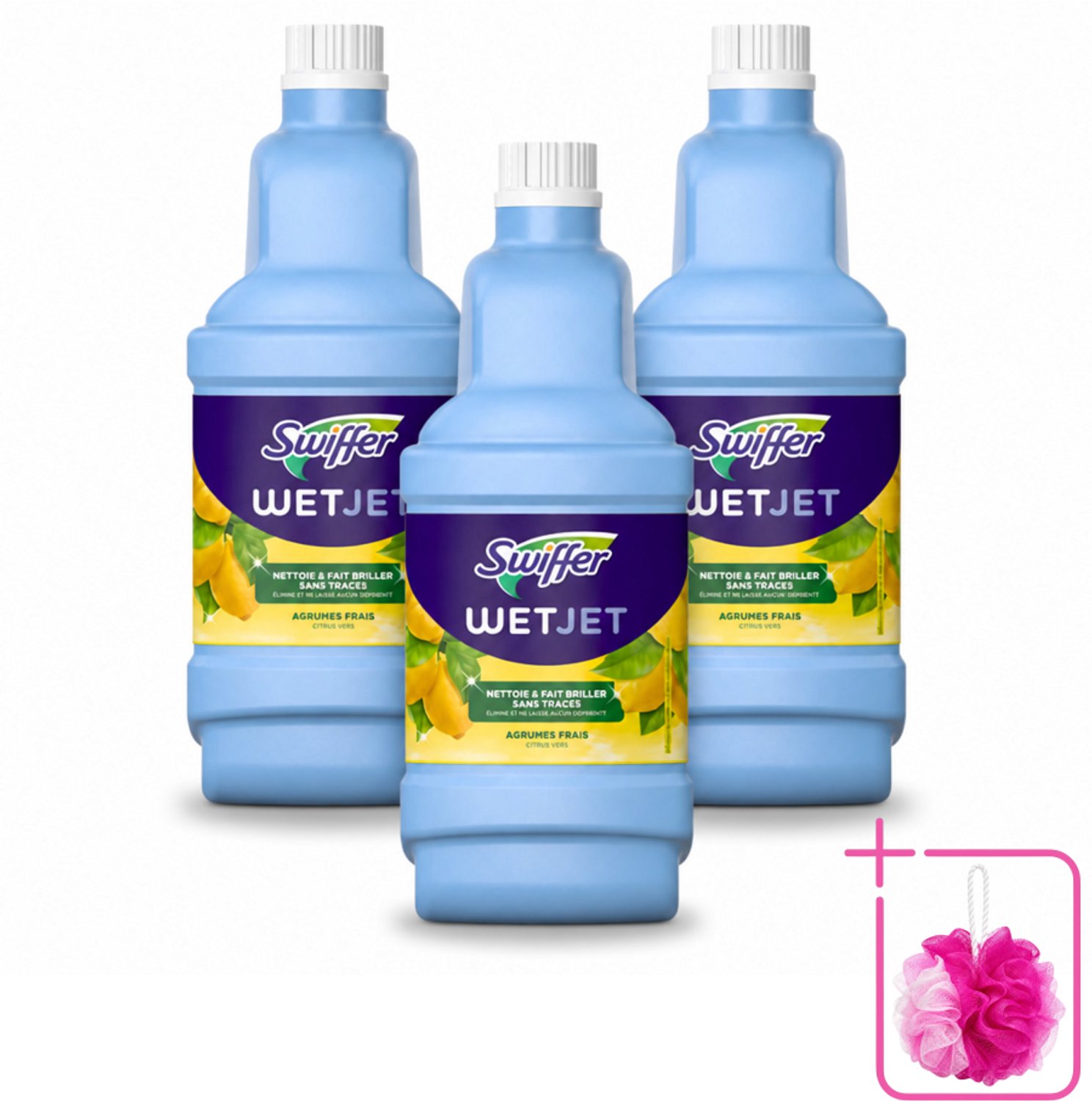 3 x Swiffer - WetJet Reinigingsmiddel – Dweilsysteem Navulling – Alles-in-één – 1,25 L - Bulkverpakking - Vloerreiniging - Douchemop - Vet en vlekken verwijderen