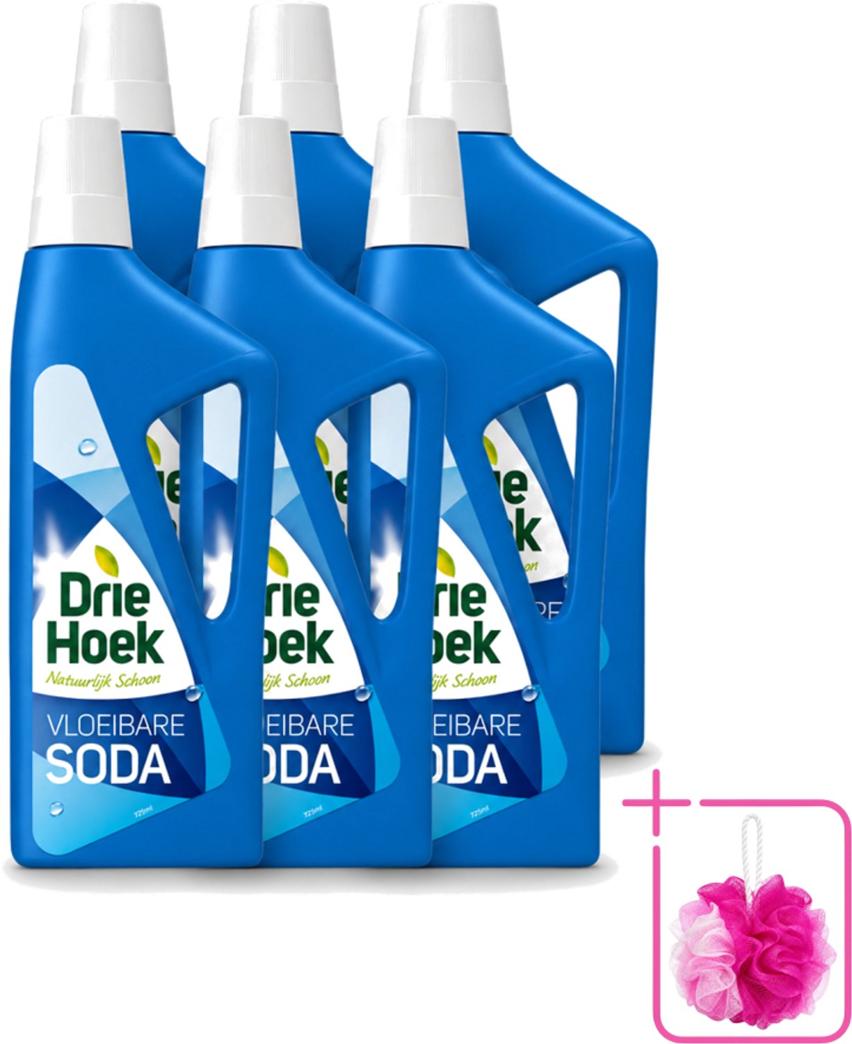6 x Driehoek – Vloeibare Soda – 725 ml - Bulkverpakking - Vloeibare soda - Douchemop - Schoonmaakmiddel