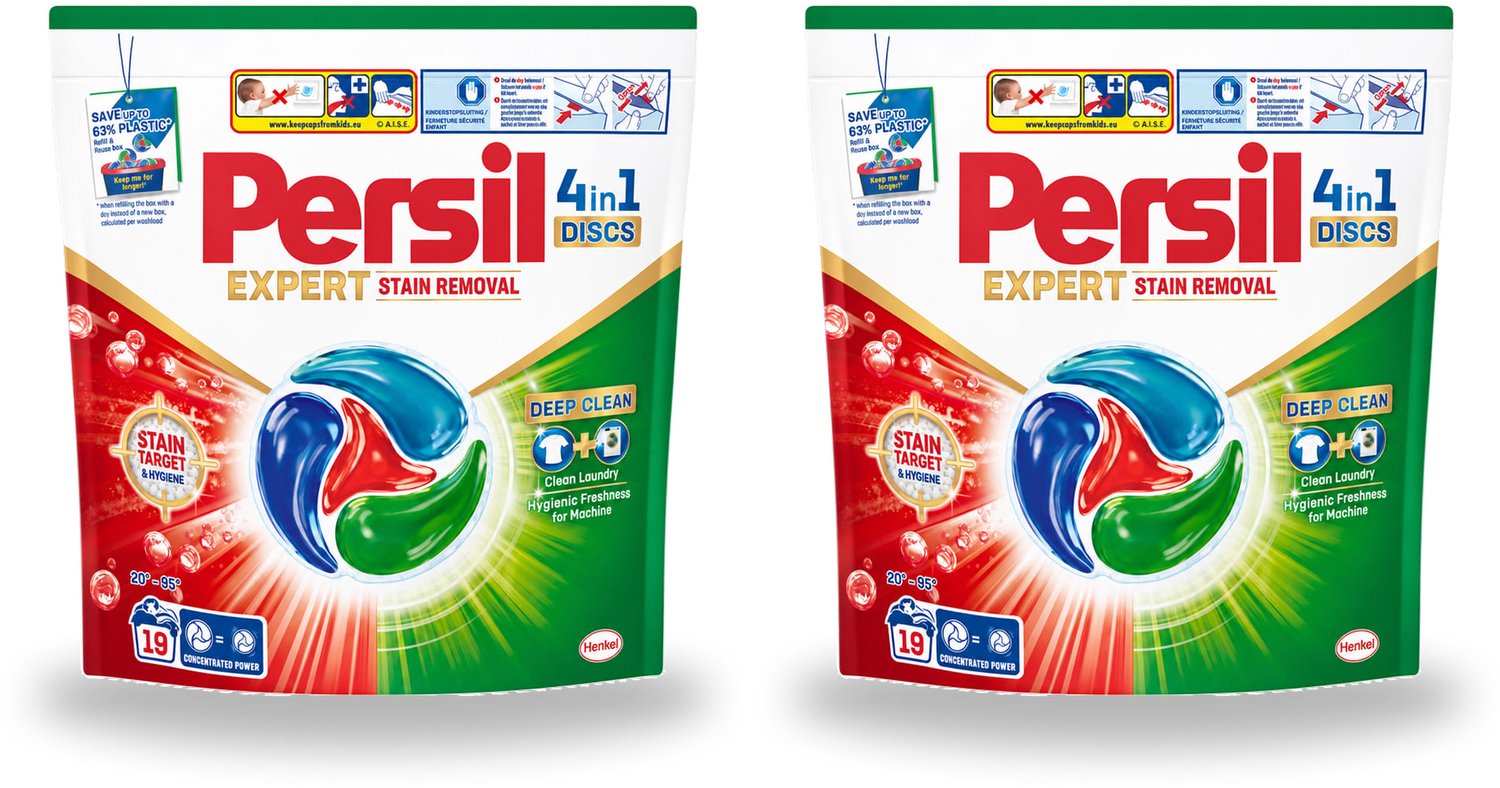 2 x Persil - Wasmiddelcapsules - Discs Stain Removal - 19 Capsules - Voordeelverpakking - 2 stuks