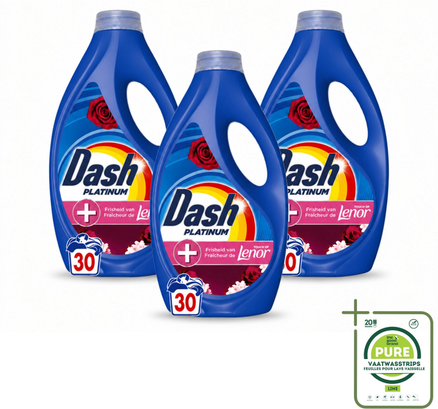 3 x Dash – Wasmiddel – Jasmin & Rose de Mai – 1350 ml - Grootverpakking - Vaatwasstrips - Wasmiddel - Katoen - Frisheid - Vlekverwijdering - Reiniging