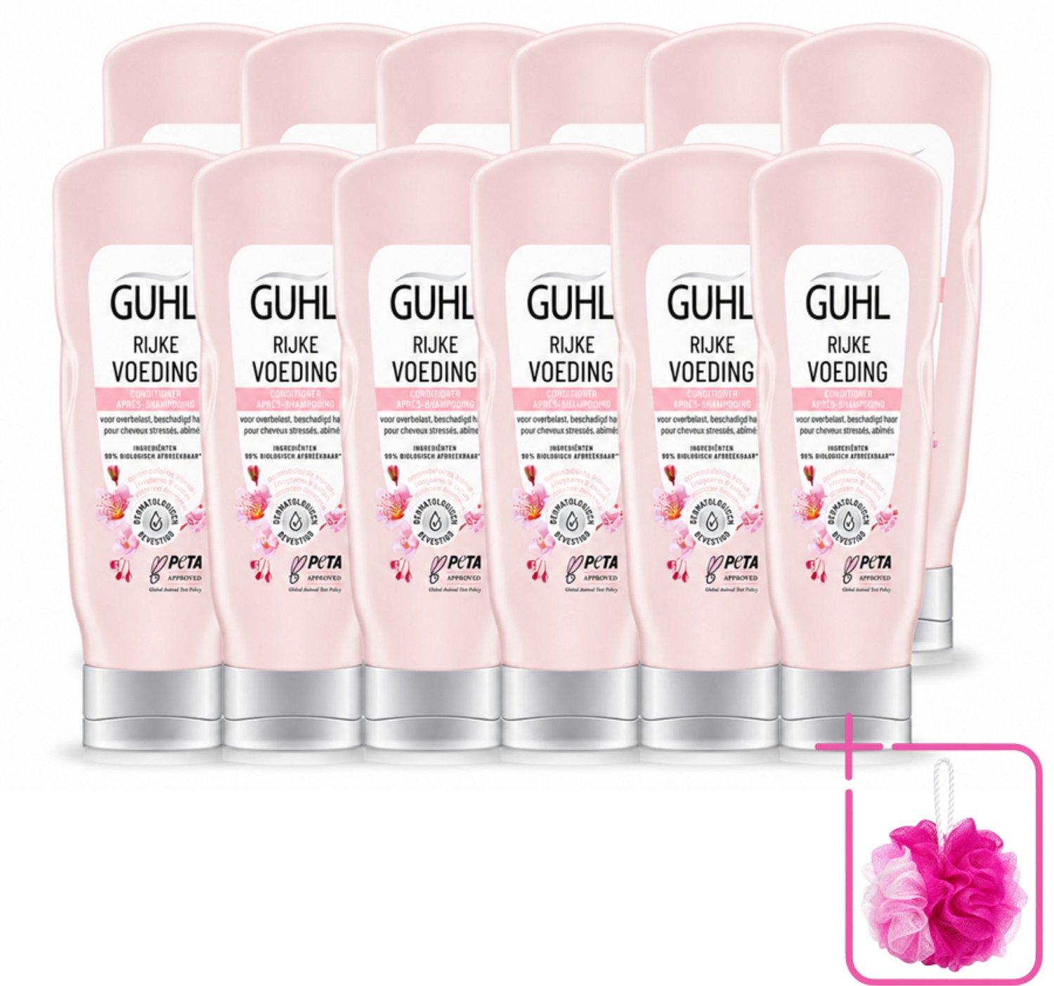 12 x Guhl - Conditioner - Rijke Voeding - 200 ml - Bulkverpakking - Voeding haar - Douchemop - Herstel haar