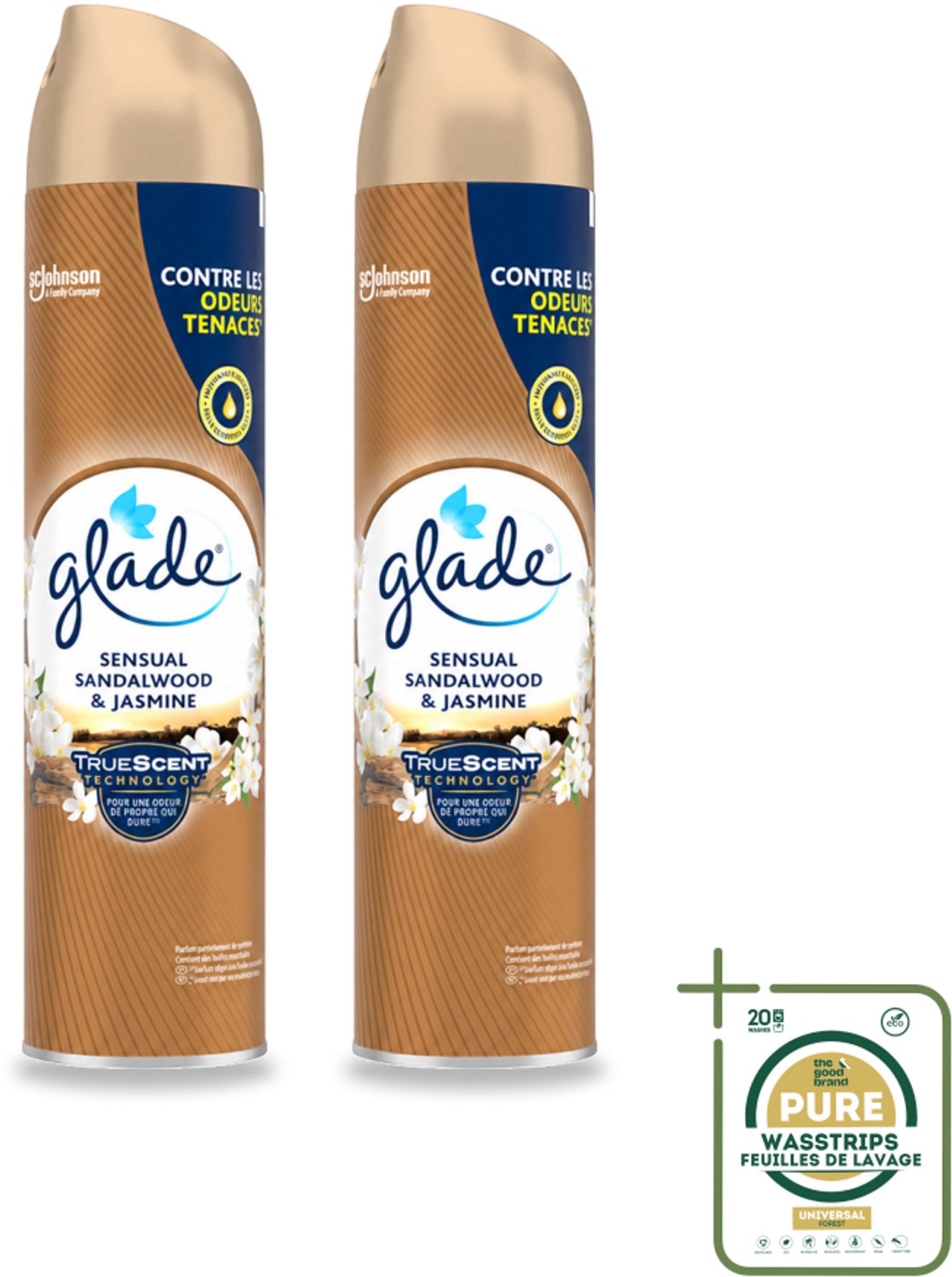 2 x Glade - Luchtverfrisser Spray - Sensual Sandelhout Jasmijn - 300 ml - Luchtverfrisser Spray - Geur - Geur Spray - Luchtverfrisser - Geur In Huis
