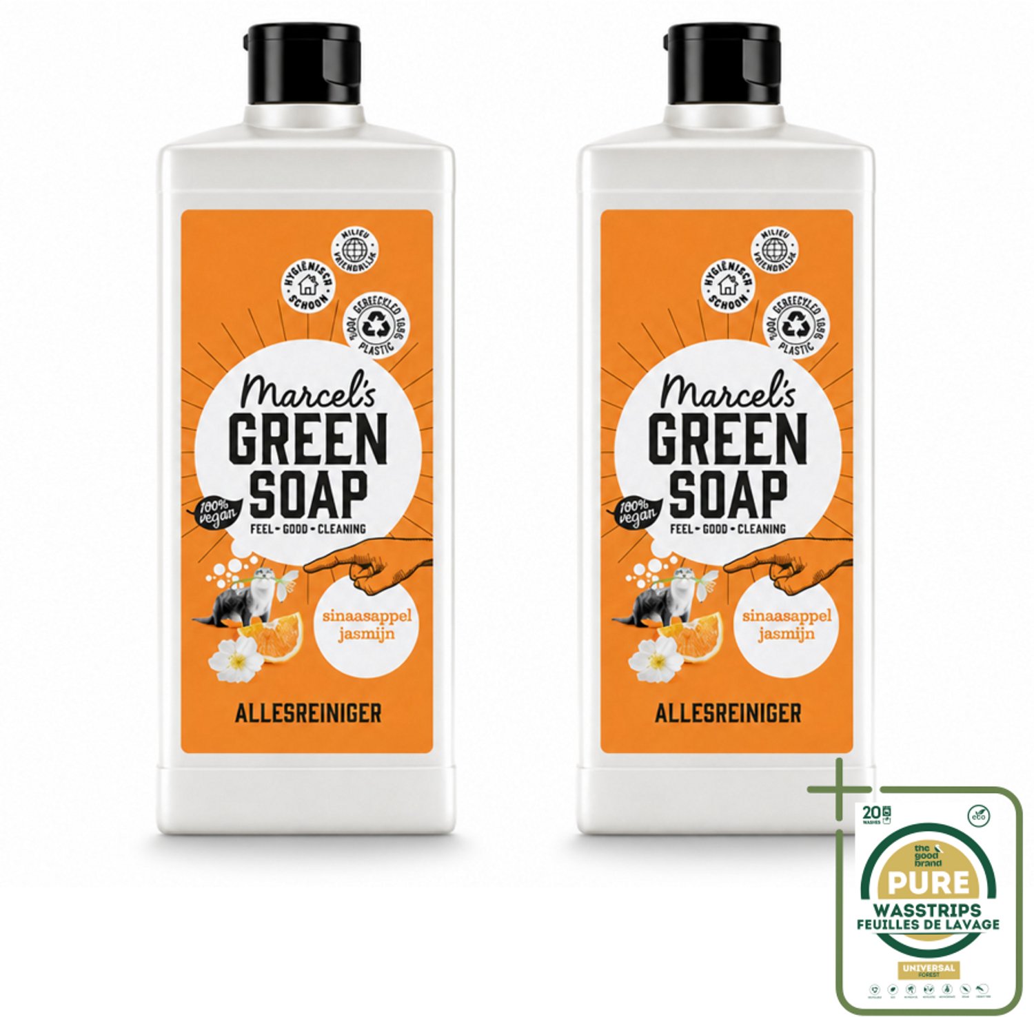 2 x Marcel's Green Soap - Allesreiniger - Sinaasappel & Jasmijn - Natuurlijk & effectief - 750 ml - Allesreiniger - Natuurlijke Reiniger - Reinigingsmiddel - Huishoudelijke Reiniger - Reinigen