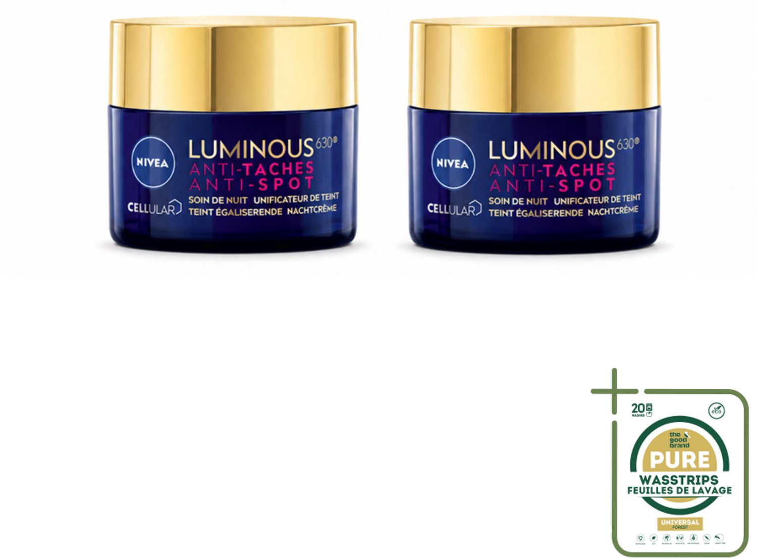 2 x NIVEA - Nachtcrème - CELLular LUMINOUS630 Tegen Vlekken - Egaliserend - Tegen pigmentvlekken - Met Hyaluronzuur - 50 ml - Nachtcrème - Anti-Vlek - Pigmentvlekken - Huidverzorging - Hydraterende Crème
