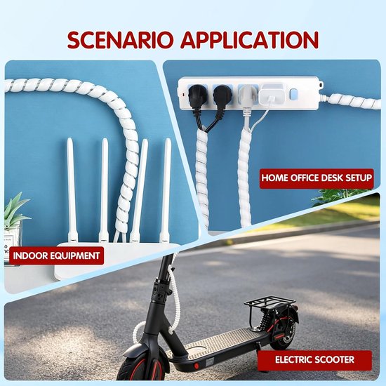 2 stuks flexibele 100 cm TPU kabelspiraal voor e-scooter — afbeelding 5