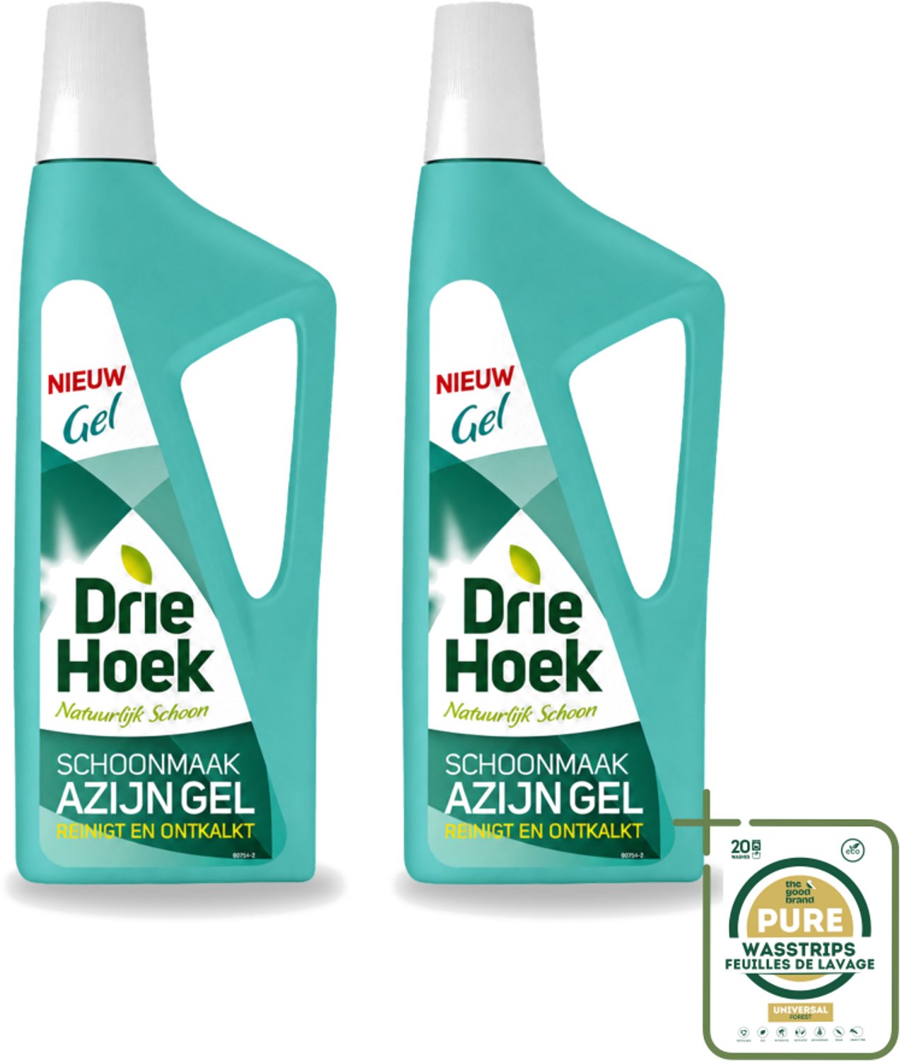 2 x Driehoek – Azijngel – 725 ml - Ontkalker - Kalkaanslag - Badkamer Reinigen - Keuken Reinigen - Sanitair Reinigen
