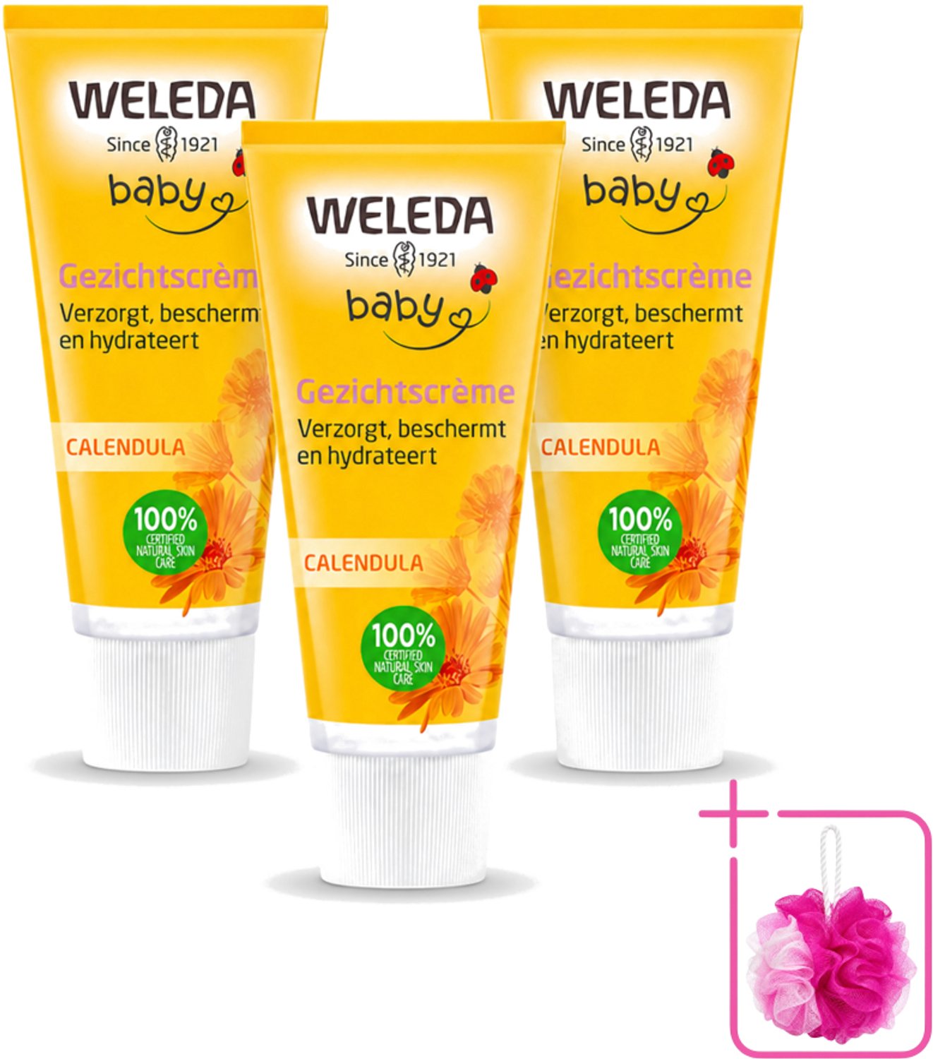 3 x WELEDA - Gezichtscrème - Baby & Kind Calendula - 50 ml - Bulkverpakking - Babyhuid verzorging - Gezichtscrème baby