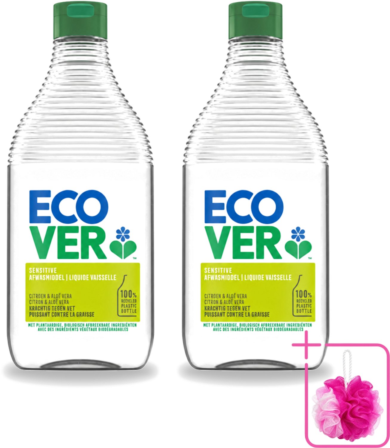 2 x Ecover - Afwasmiddel - Citroen & Aloë Vera - 450 ml - Bulkverpakking - Afwasmiddel citroen aloë vera - Milieuvriendelijk afwassen