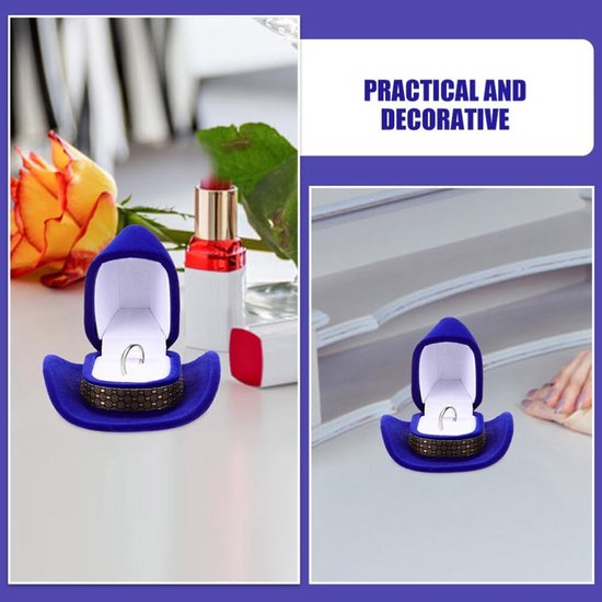 2stuks Delige Hoed Displayhouder Decoratieve Sieradenopslagdoos Compacte Luxe Ringdoos Prachtig Voor Reis Dagelijks Gebruik — afbeelding 4