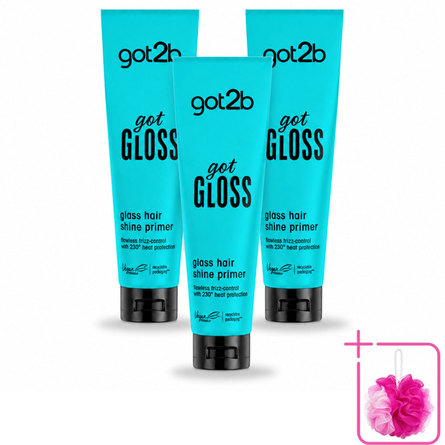 3 x Got2B - Haarprimer - Got Gloss - 150 ml - Bulkverpakking - Haarprimer - Douchemop - Glans