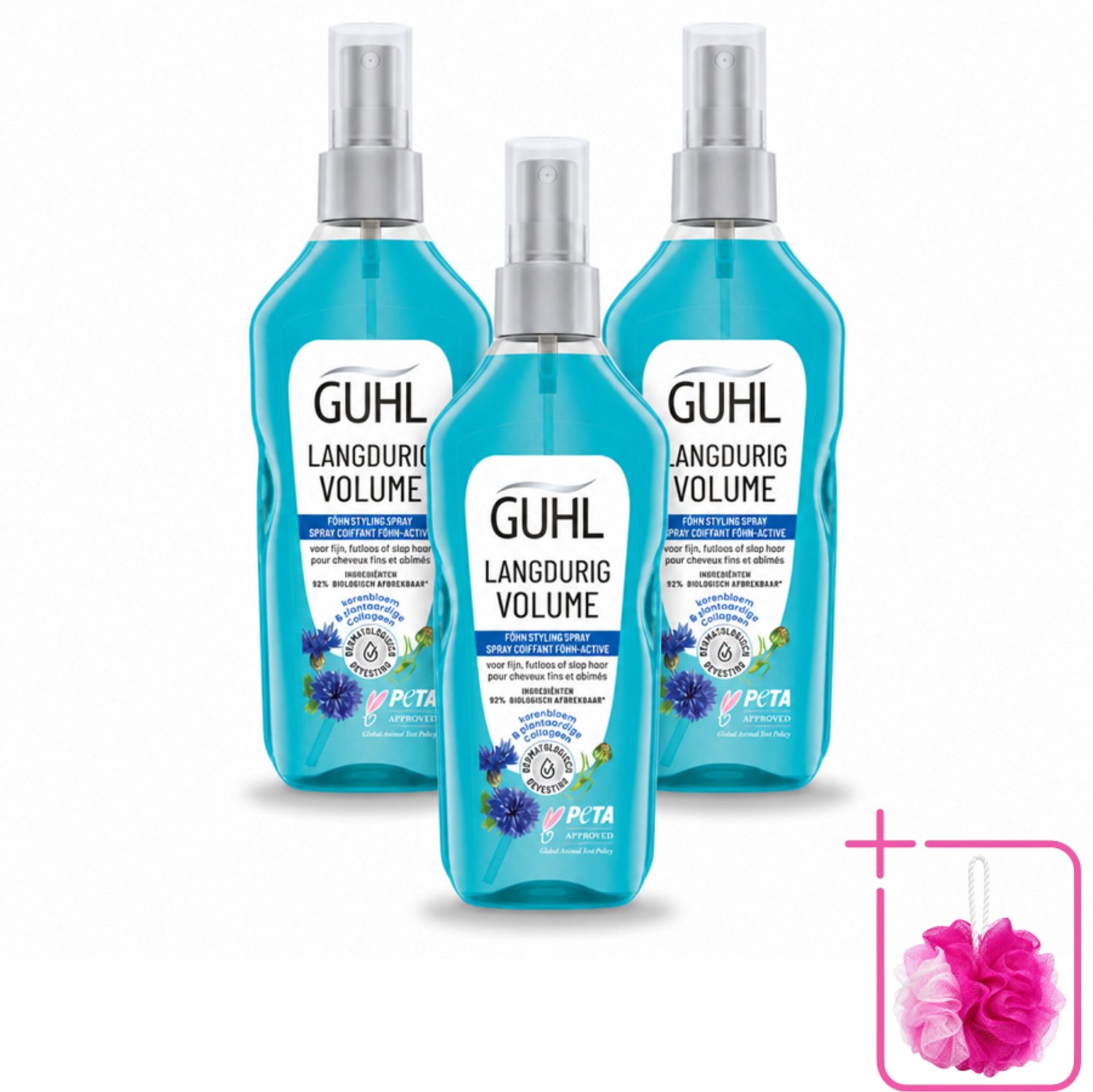 3 x Guhl - Styling Spray - Föhn Active - 125 ml - Bulkverpakking - Haar volume - Douchemop - Haar grip