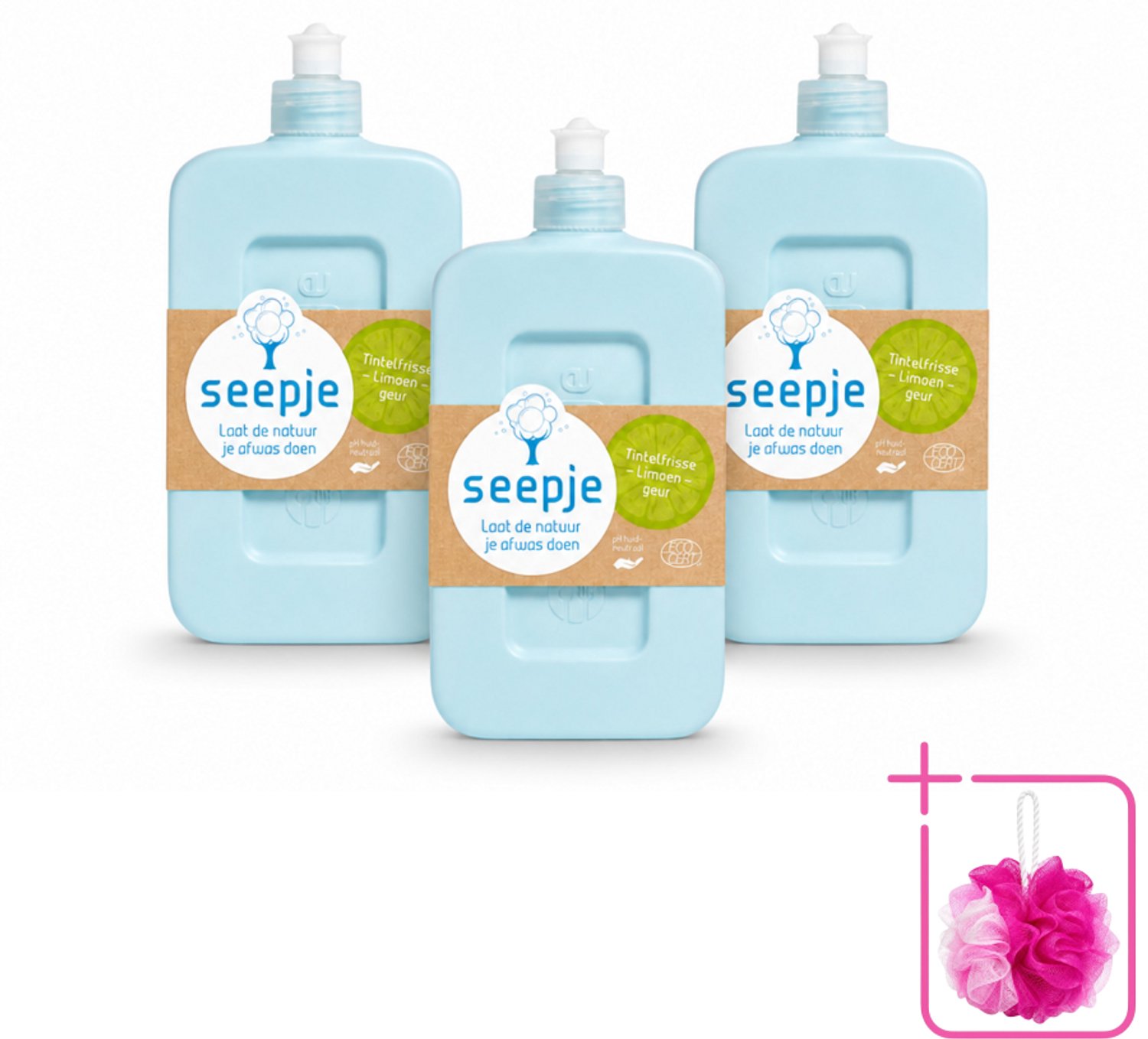 3 x Seepje - Afwasmiddel - Milieuvriendelijk - Tintelfrisse Limoen Geur - 500 ml - Bulkverpakking - Afwasmiddel - Douchemop - Milieuvriendelijk