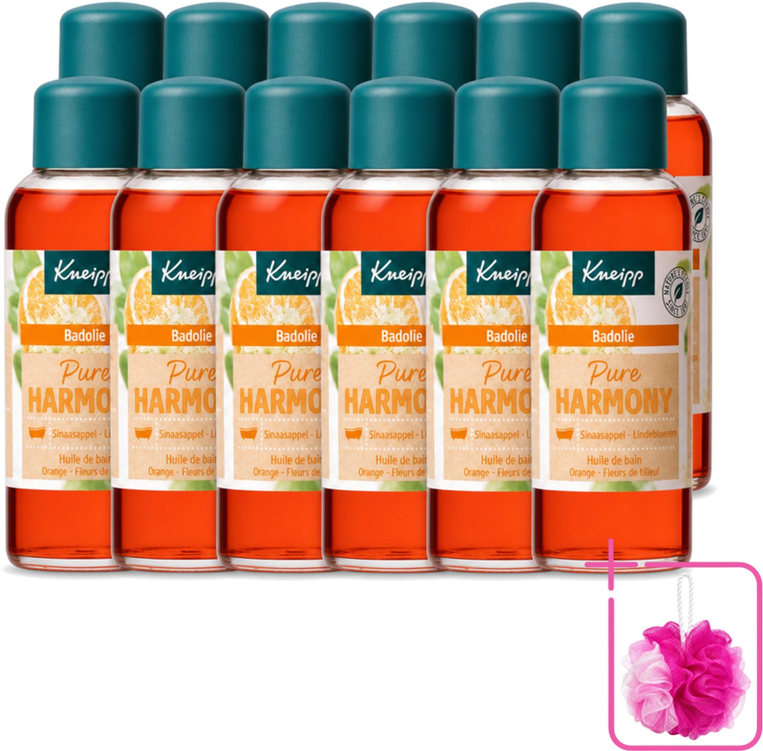 12 x Kneipp - Badolie - Oranje lindebloesem - 100 ml - Bulkverpakking - Badolie - Douchemop - Ontspanning
