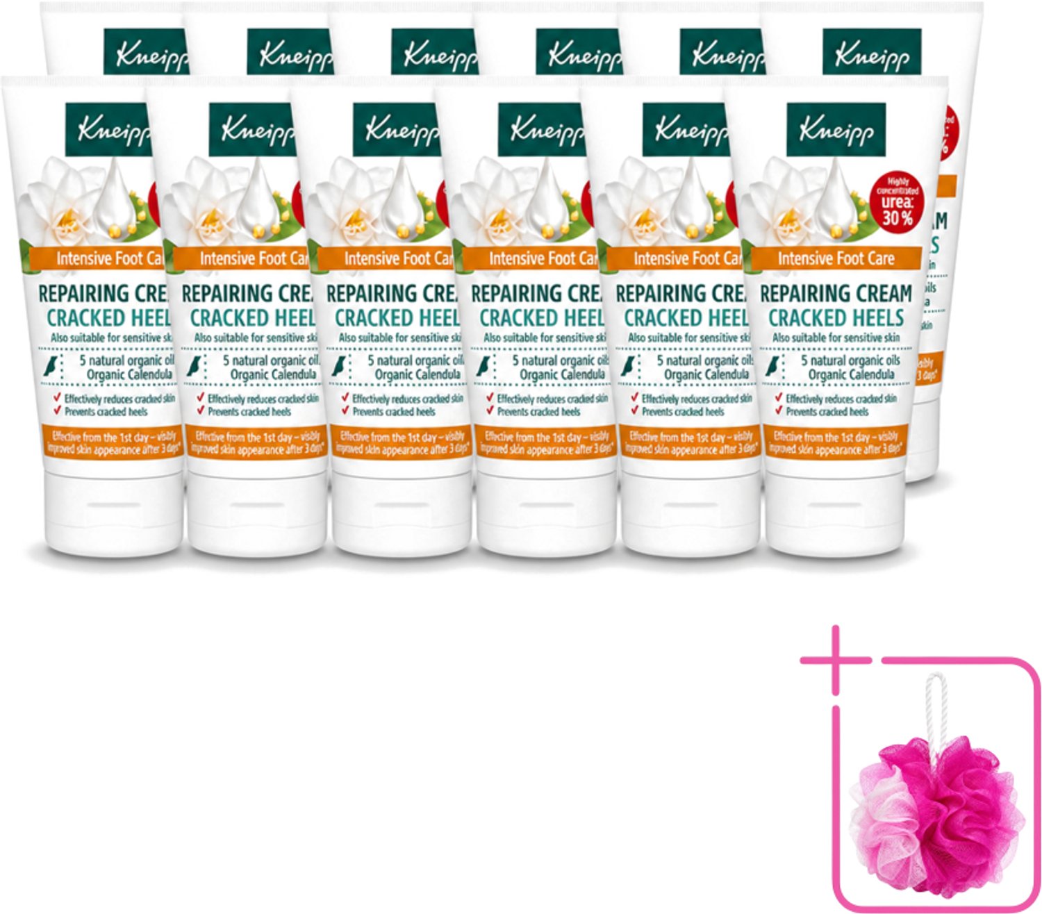 12 x Kneipp - Hielklovencrème - 30 % ureum - Geschikt voor diabetici - 50 ml - Bulkverpakking - Kneipp Hielklovencrème - Douchemop - 30% ureum