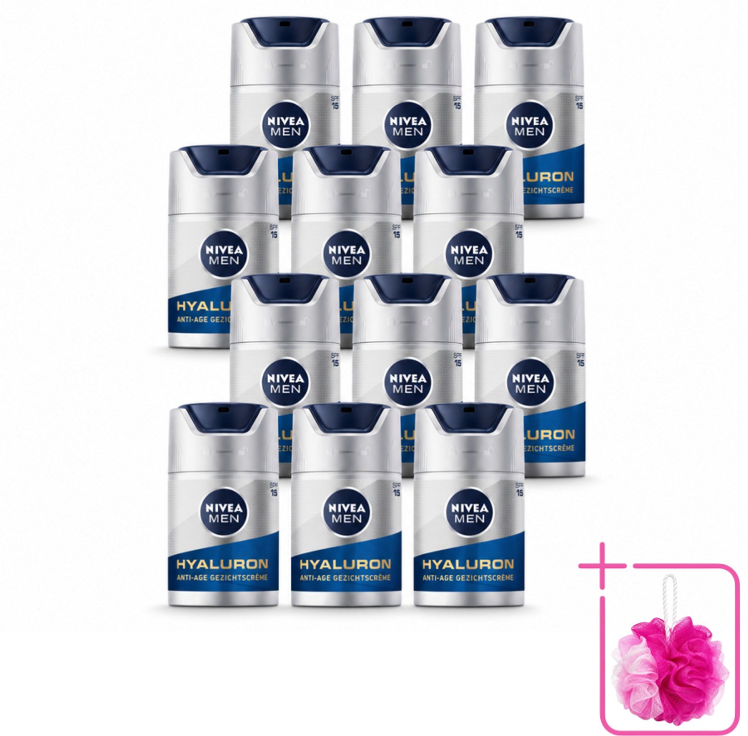 12 x NIVEA MEN - Anti-Age - Gezichtscrème met SPF 15 - 50 ml - Bulkverpakking - Anti-ouderdom verzorging - Douchemop - Gezichtscreme