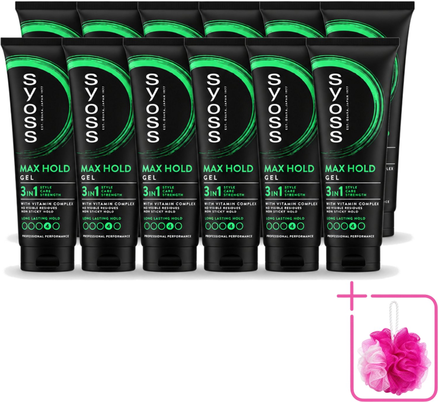 12 x Syoss - Max Hold - Haargel - Maximale Hold - 250 ml - Bulkverpakking - Haargel - Douchemop - Maximale hold