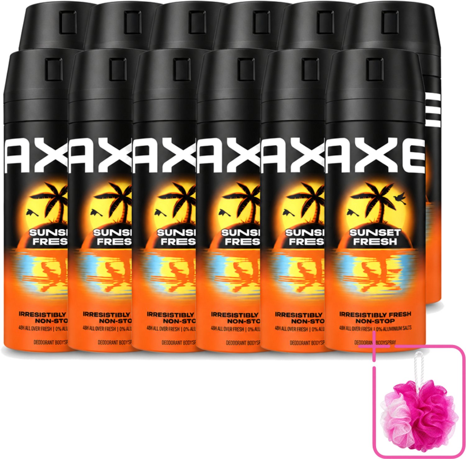 12 x Axe – Deodorant – Sunset Fresh – 150 ml - Bulkverpakking - Frisheid - Douchemop - Lichaamsgeur