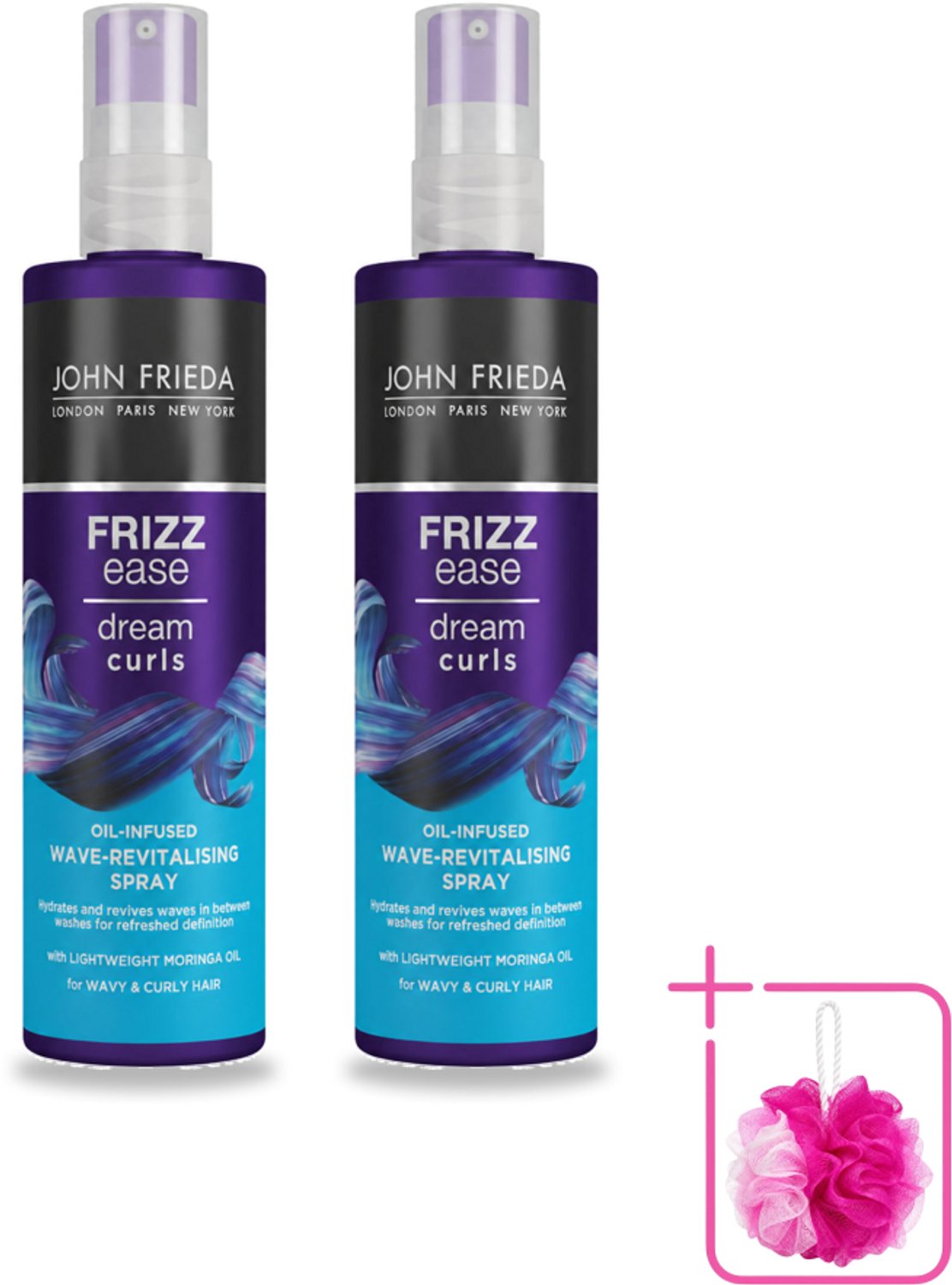 2 x John Frieda – Spray – Frizz Ease Dream Curls Oil Infused Revitalising – Hydraterend en verfrissend – 150 ml - Bulkverpakking - Krullen opfrissen - Krullen hydrateren