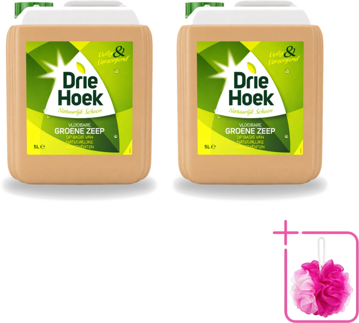 2 x Driehoek – Vloeibare Zeep – Groene Zeep – 5 liter - Bulkverpakking - Schoonmaken - Douchemop - Natuurlijke zeep