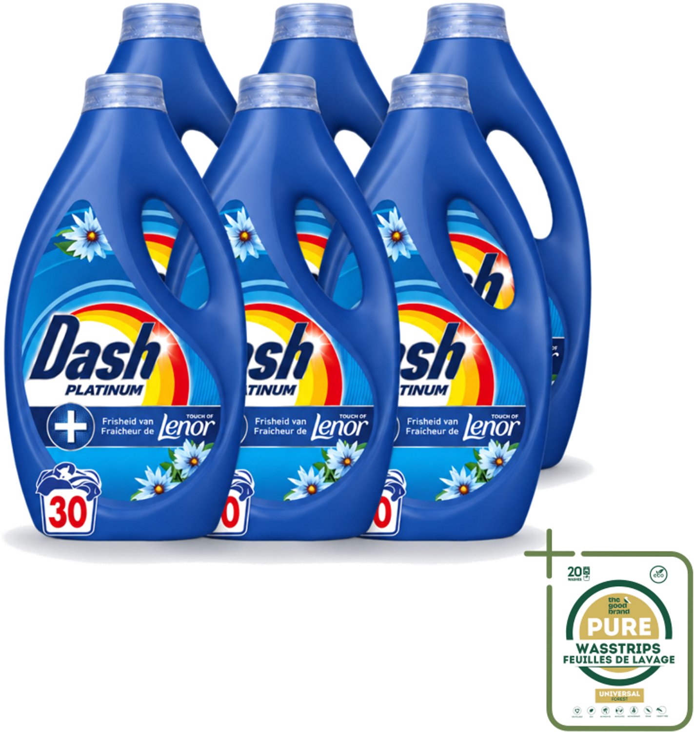 6 x Dash – Wasmiddel – Zeebries – 1350 ml - Wasstrips - Zeebries - Frisse Geur - Wasmiddel - Vlekverwijdering - Wasmiddel Voor Kleding