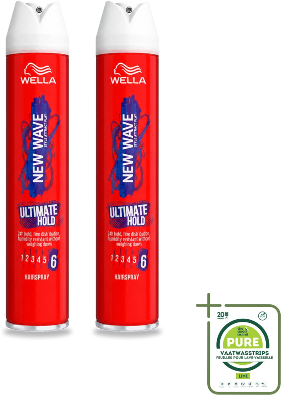 2 x Wella – New Wave Ultimate Hold – Haarspray – 400 ml - Grootverpakking - Haarspray - Fixatiespray - Stijl - Hold - UV Bescherming