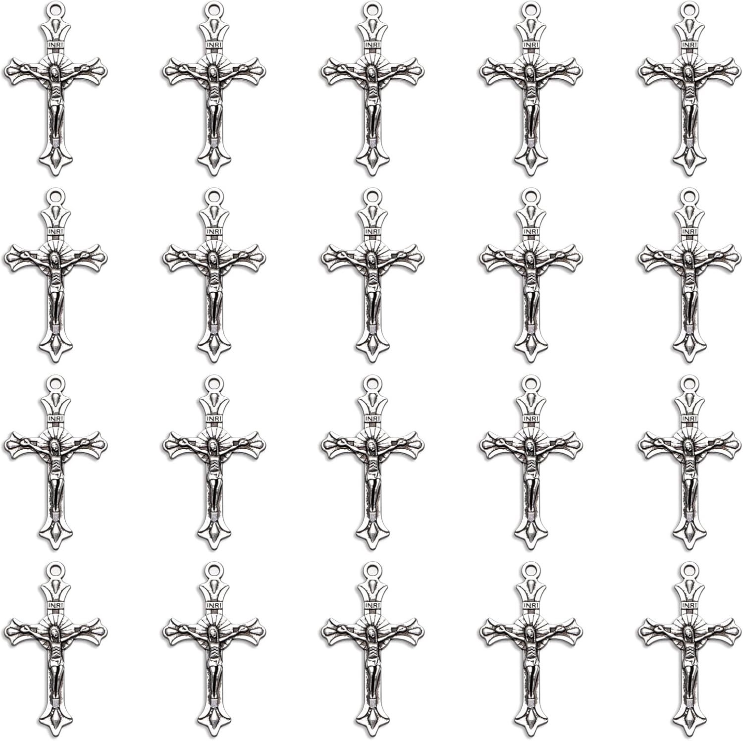 100Pcs Antiek Verzilverd Kruis Charms Hanger Diy Armbanden Ketting Sieraden Maken Craft Groothandel 37Mmx21Mm () A282, Geen edelsteen Geen Edelsteen zink