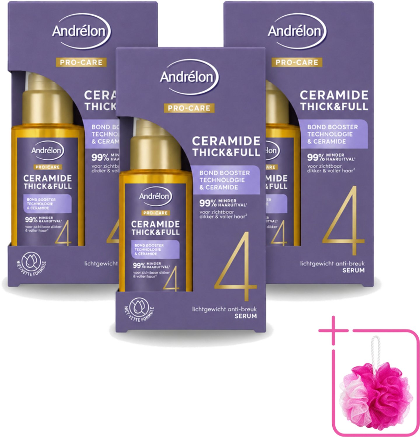 3 x Andrélon – Serum – Pro Care – 50 ml - Bulkverpakking - Fijn haar verzorging - Douchemop - Dun haar verzorging