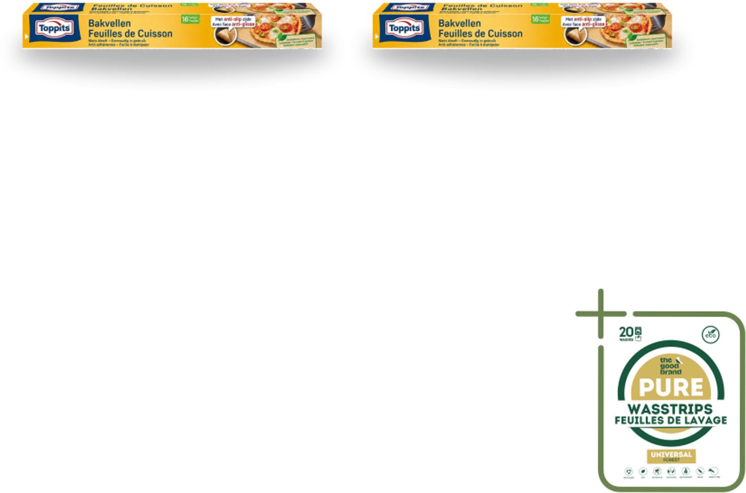 2 x Toppits – Bakpapiervellen – 16 vellen - Wasstrips - Bakpapier - Bakpapier Vellen - Bakpapier Met Antikleefbescherming - Bakpapier 3d - Bakpapier Voor Koekjes