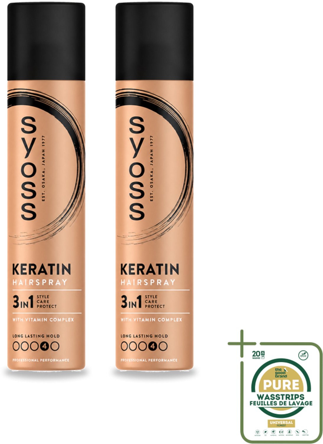 2 x Syoss - Keratin - Haarspray - Versterkt & Fixeert - 300 ml - Haarspray - Haarversterking - Haarfixatie - Haarverzorging - Keratine