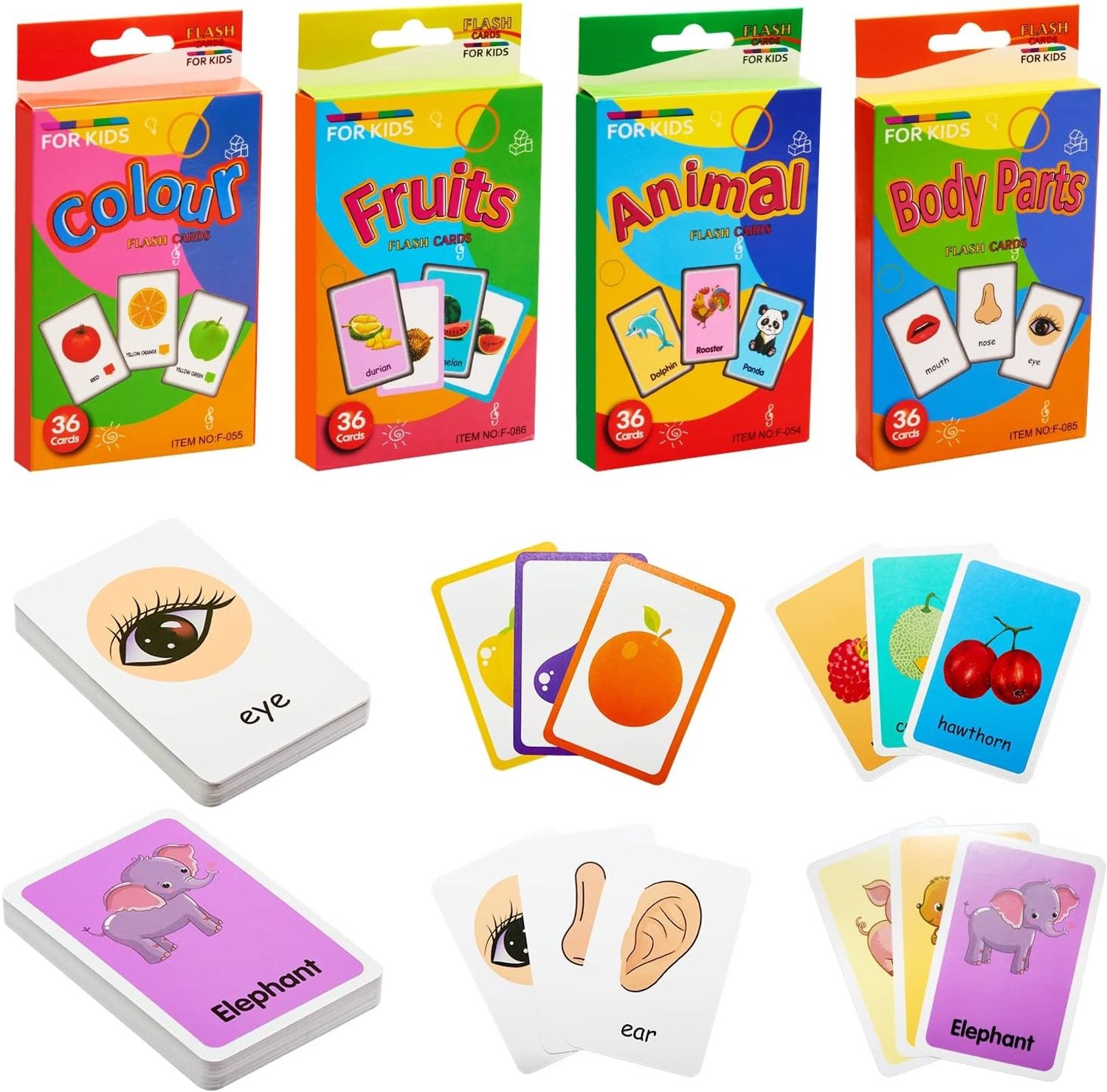 Educatieve flashcards voor peuters en kleuters van 2-4 jaar - 144 stuks voor leren en spelen
