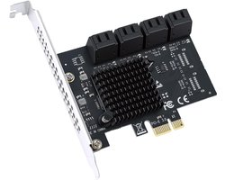 8-Port PCIe SATA Kaart voor SSD/HDD - 6 Gbit/s 3.0 Controller en PCI Express x1 Adapter voor Desktop PC, Inclusief Schroeven en Schroevendraaier