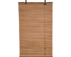 Bamboebaas® bamboe rolgordijn Luca - Bruin - 140x180 cm - Natuurlijke look - Zonwerend - Duurzaam bamboe - Lichtdoorlatend - Geschikt voor b