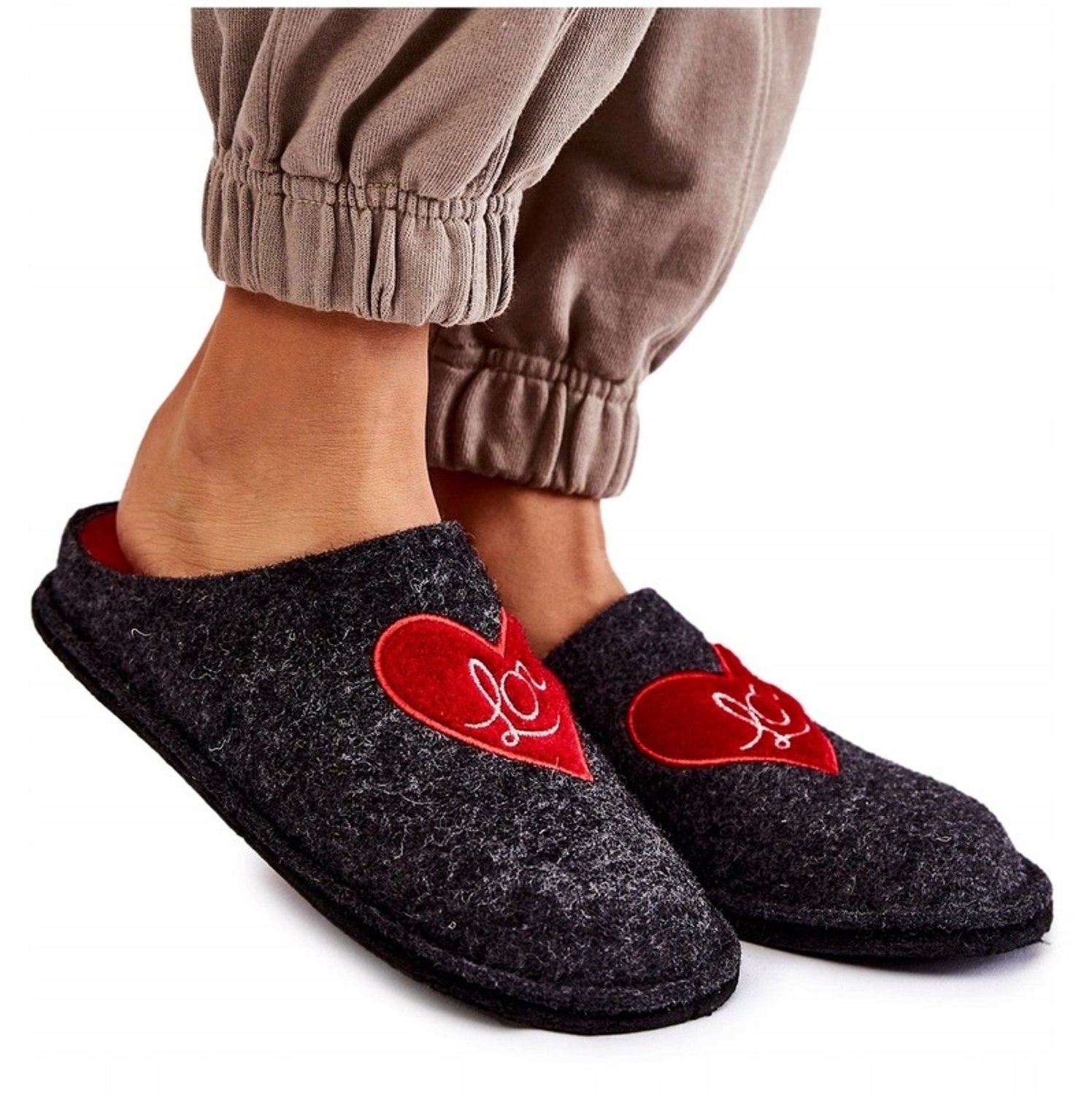 Big Star Dames Pantoffels KK276019 Zwart-Rood Maat 36