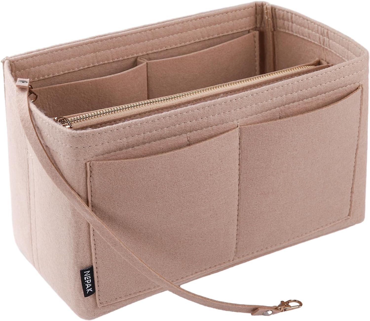 Felt Handbag voor Vrouwen - Indoor Opbergzak met Ritsvak in Rood - Stijlvolle en Functionele Tas voor Dagelijks Gebruik
