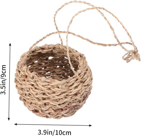2stuks Houdbare Handgeweven Jute Opbergmand Voor Bloemen Planten Mini Haken Mand Voor Thuisgebruik Voor Raamdecoratie Voor Plantenliefhebbers — afbeelding 2