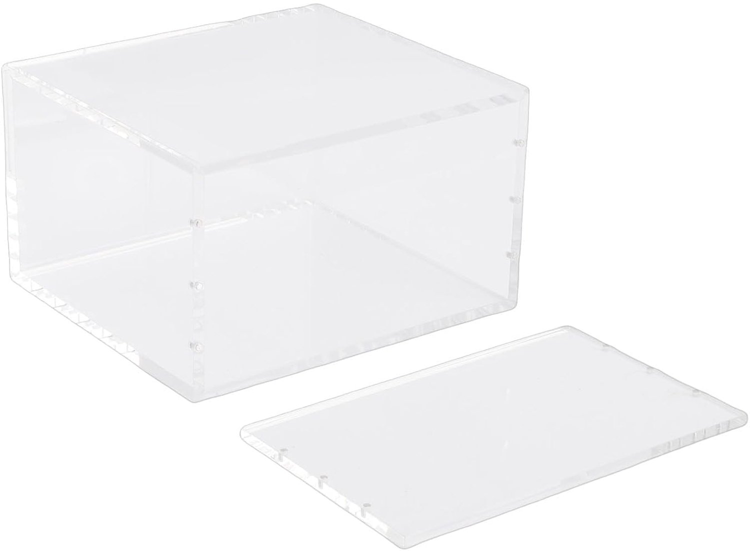 Chrees Acryl Vitrine, Doorzichtige Acryl Doos Stofdicht Display Helder Stapelbare Stofdichte Hoes voor Verzamelobjecten Pop-actiefiguren met Gespontwerp Inclusief Antislipkussen